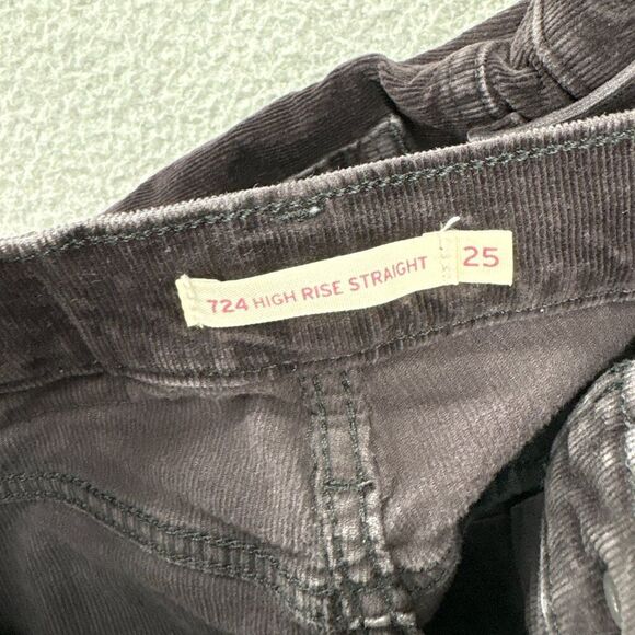 Levi’s 724 High Rise Straight Corduroy Pants Brown Size 25 - Picture 10 of 12